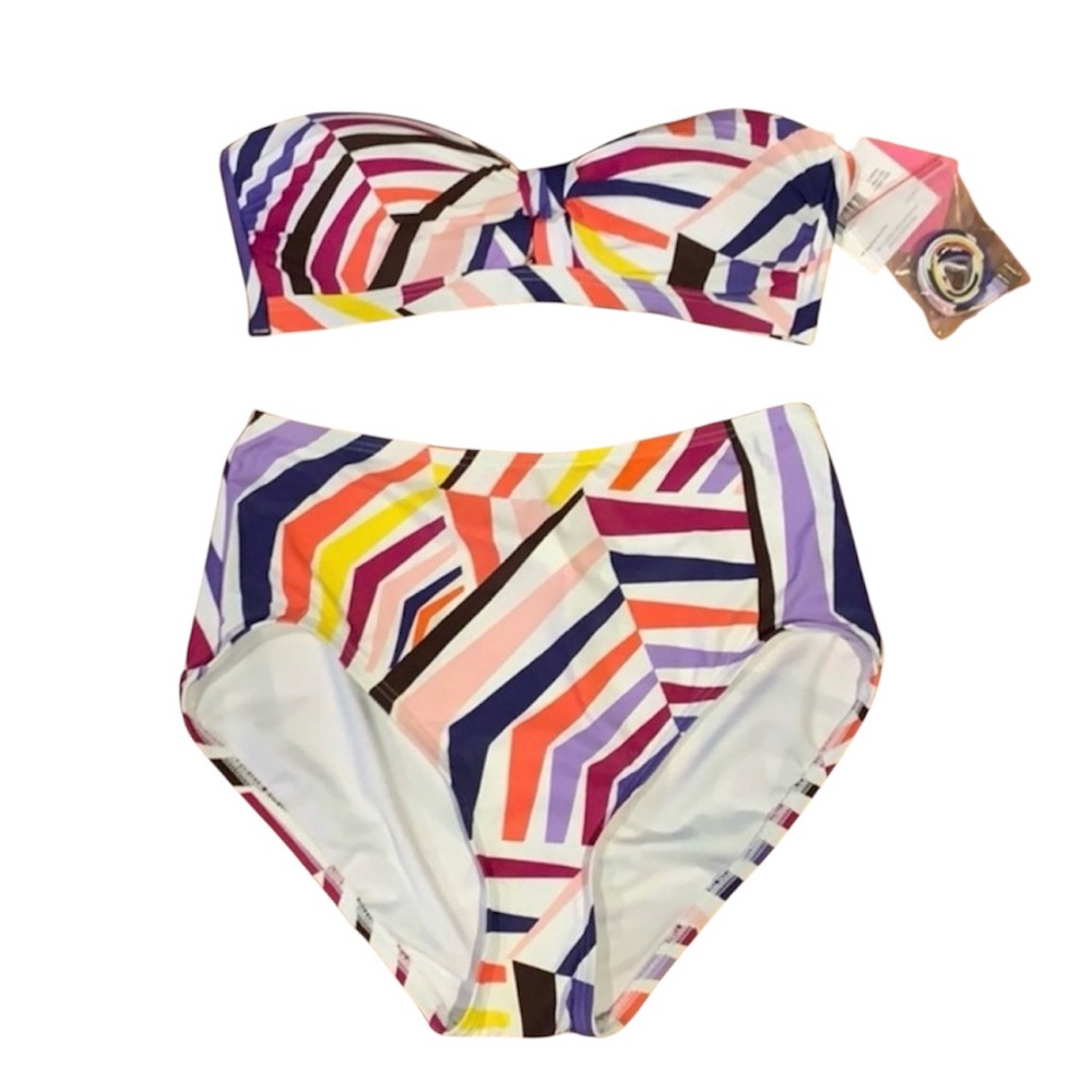 Kate Spade High Waist Multicolor Striped Bikini